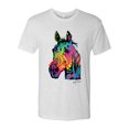 thumbnail image 2 of Wild Bobby, Neon Rainbow Horse Animal Lover Mens Premium Tri Blend T-Shirt, Heather White, X-Large, 2 of 3