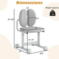 thumbnail image 3 of Costway Chaise de Bureau pour Enfants avec Double Soutien Dorsal Hauteur Réglable Chaise d'Ordinateur Rembourrée Gris, 3 of 10