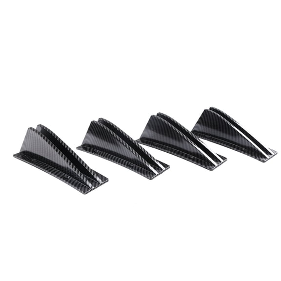 4Pcs Universal ABS Car Modified Rear Bumper Diffuser Spoiler Carbon Fiber Look