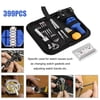 Watch Repair Kit, Spring Pin Bar Tool Set, Professional Repair Tool Kits, 399 Pieces Kits with Carrying Case Opener, Free Hammer Watch Fixing Tool, Portable Nylon Carrying Bag