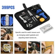 Watch Repair Kit, Professional Watch Battery Replacement Tool Link Remover Deluxe Watch Band Tool Set With Carrying Case For Repairing Quartz/Mechanical Wrist Watch, Citizen Watches And More 399 Pcs