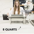 thumbnail image 4 of Alpha Living 4 Pack Chafing Dish Full Set – Stainless Steel Catering Chafer with Lids, Pans & Fuel Holders – Buffet Food Warmers for Parties, Events & Weddings, 4 of 8