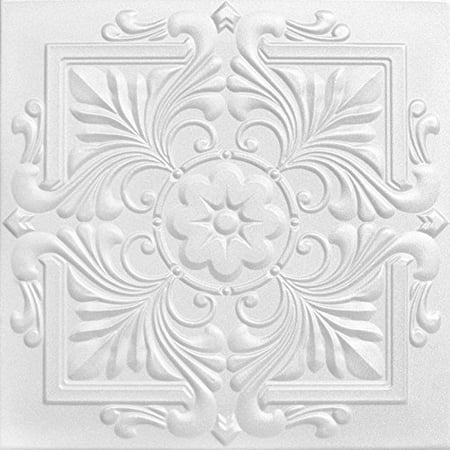 A la Maison Ceilings 1594 Victorian - Styrofoam Ceiling Tile (Package of 8 Tiles), Plain