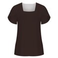 thumbnail image 2 of SMihono Hauts pour Femmes Été Mode Décontractée Col Montant Imprimé Pétale Manches Courtes - T-Shirts Grande Taille, 2 of 5