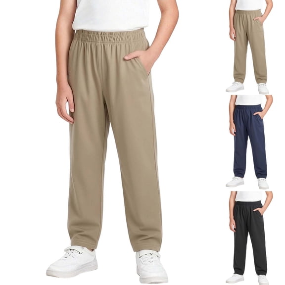 akafmk School Uniform Pants for Boys Quick Dry Lightweight Elastic Waist Straight Leg Summer Casual Athletic Sports Pants School Kids Clothes