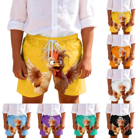 Crunowin Boys Summer Shorts Cute Graphics Loose Front Pockets Beach Shorts Orange Size 13