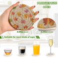 thumbnail image 5 of 6 Pcs Drink Coasters with Holder 3.94in Woven Coasters for Drinks Colored Autumn Leaves Coaster Set for Protection Table, 5 of 7