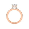 thumbnail image 2 of IGI Certified 1 Carat Princess Shape Lab Grown Diamond Engagement Ring | 14K Rose Gold | Theodora Six Prong Side Stone Diamond Ring | FG-VS1-VS2 Quality Friendly Diamonds, 2 of 6