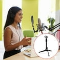 thumbnail image 2 of CIYISON Solid Metal Tripod Desktop Microphone Stand With Adjustable Height 22-27cm For Streaming Podcasting And Live Broadcasting, 2 of 11
