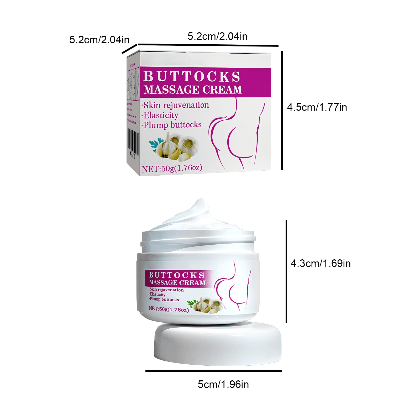 Alvantor Butt Enhancement Cream for Hip Firming and Lifting, Butt Plumping Tightening Massage, 1.76oz