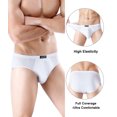 thumbnail image 5 of wirarpa Men's Underwear Modal Microfiber Briefs No Fly Underpants White 4 Pack Sizes S-3XL, 5 of 5