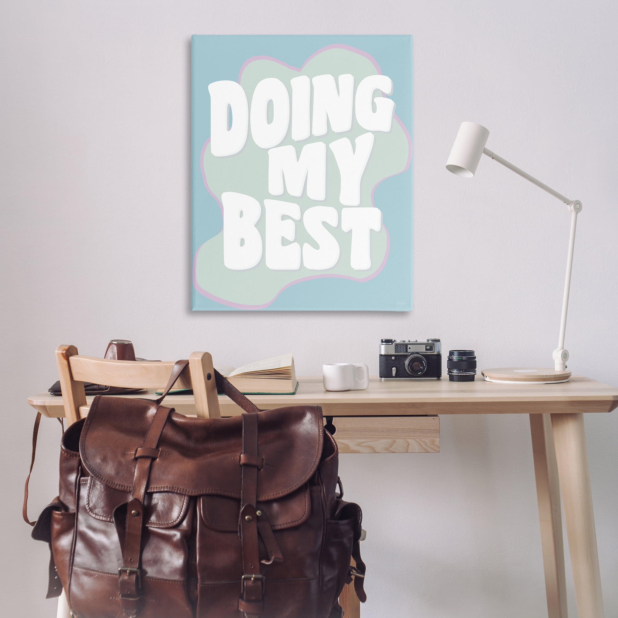 Stupell Industries Doing My Best Phrase Text & Numbers Painting Wrapped Canvas Art Print Wall Art, 36 x 48