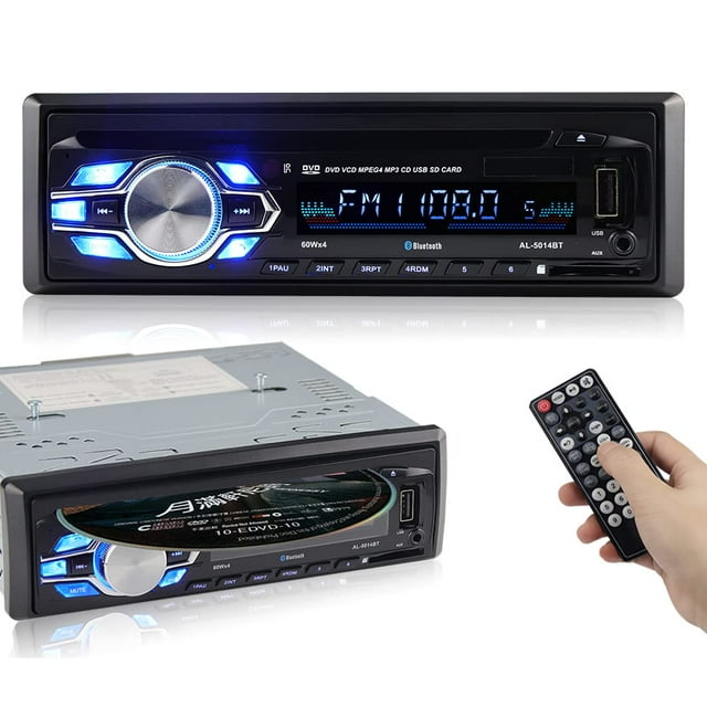 Radio de coche Polarlander Bluetooth 1Din FM USB SD DVD CD Reproductor
