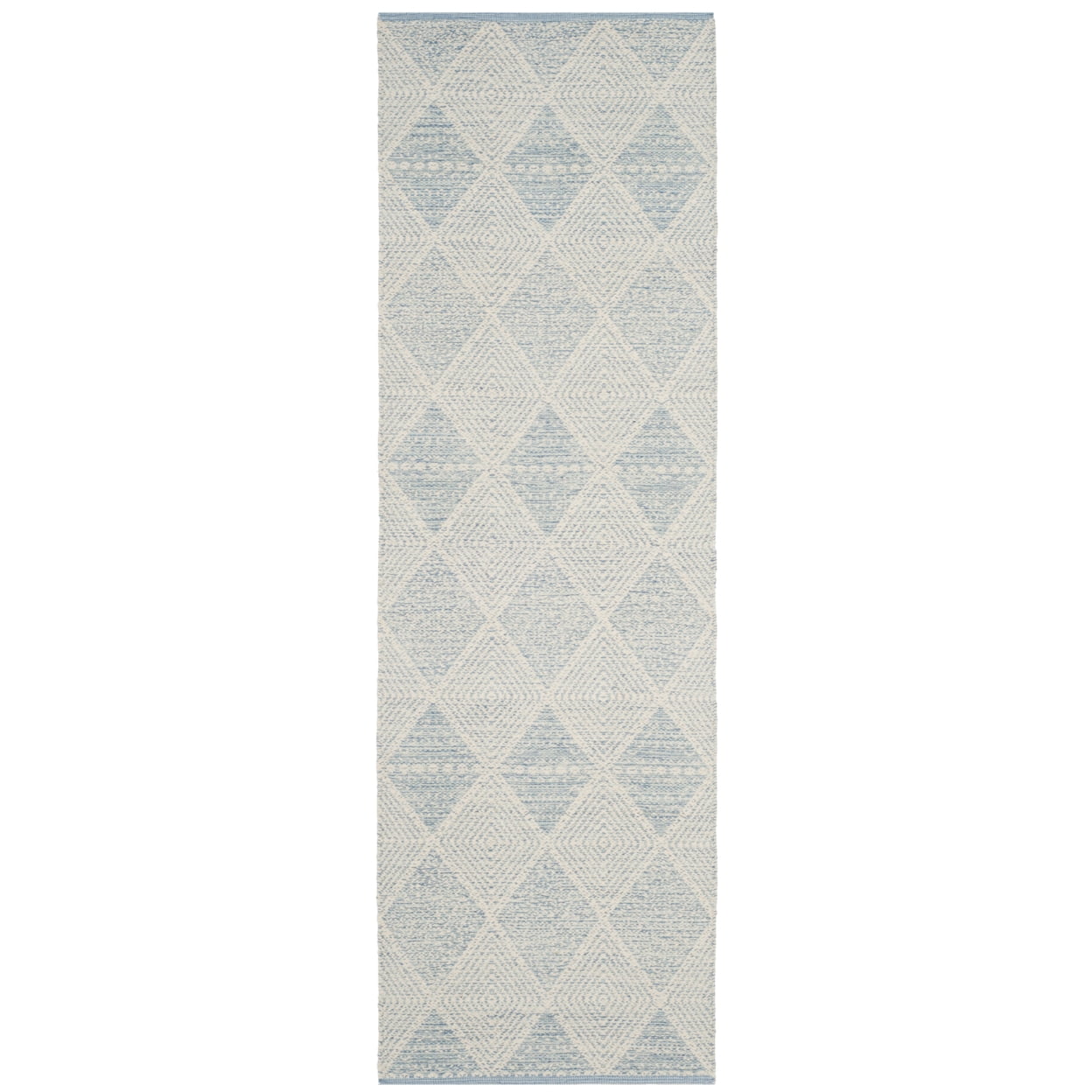 SAFAVIEH Montauk Caleb Geometric Diamond Cotton Area Rug, Light Blue, 3' x 5'