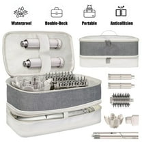 FAMKIT Double-Layer Travel Carrying Case for Hair Dryer, Shark Flexstyle, Airwrap Brush Hair Accessories Tools, Portable Organizer Box Waterproof Storage Bag with Hanging Hook