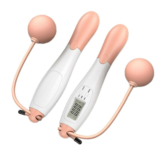 ziyahi PVC Digital Counter Cordless Jump Rope Jump Rope Workout Training Tool For Exercising Every Day Eliminate Body Adipose Pink White