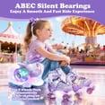 thumbnail image 5 of Kids Roller Skates Adjustable Adjustable Flashing Wheel ABEC Bearing Triple Protection for Outdoor Indoor Adjustable Roller Skates Kids Purple,L, 5 of 7