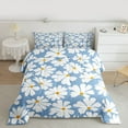thumbnail image 2 of Homewish Rustic Vibrant Floral Queen Comforter Set, Blue Groovy Daisy Flower Bedding Sets, Princess Style Reversible Bedding Comforter Set, Lightweight Room Decor, 3-Piece, 2 of 8