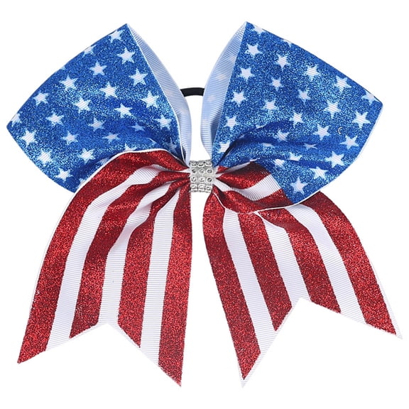 Wxirdiow Fourth of July Hair Clip Independence Day Childrens Hair Tie With Swallowtail Bow Girls Hair Tie With Star Blue Size,3-12 Years