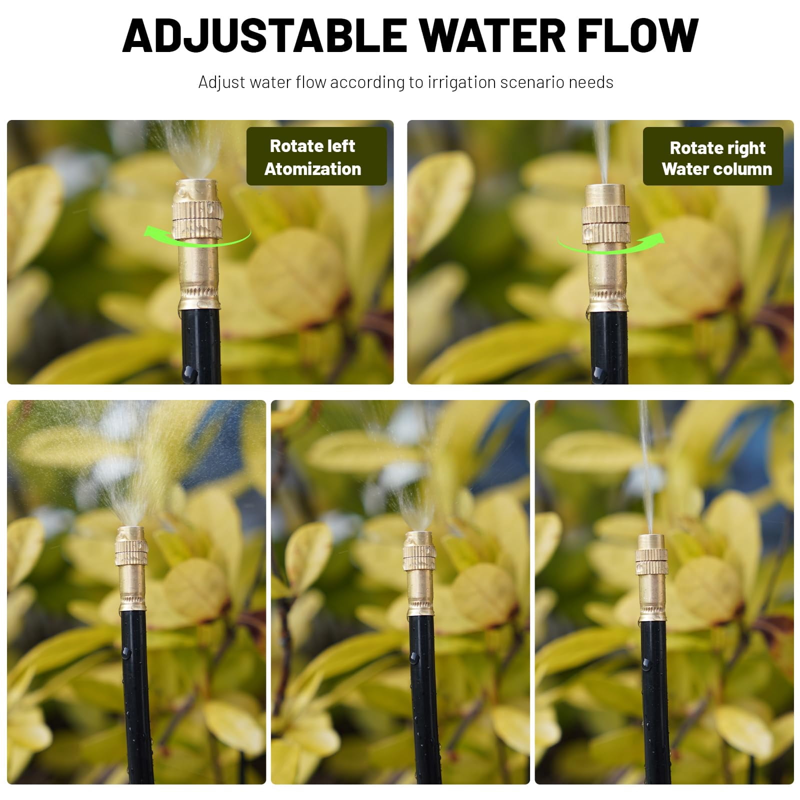 360° Adjustable Drip Irrigation System - 30 FT Garden Watering System with 10 Nozzles, Raised Bed Sprinkler Irrigation System, Garden Mister for Yard, Lawn, Plants, 5/16" Tubing