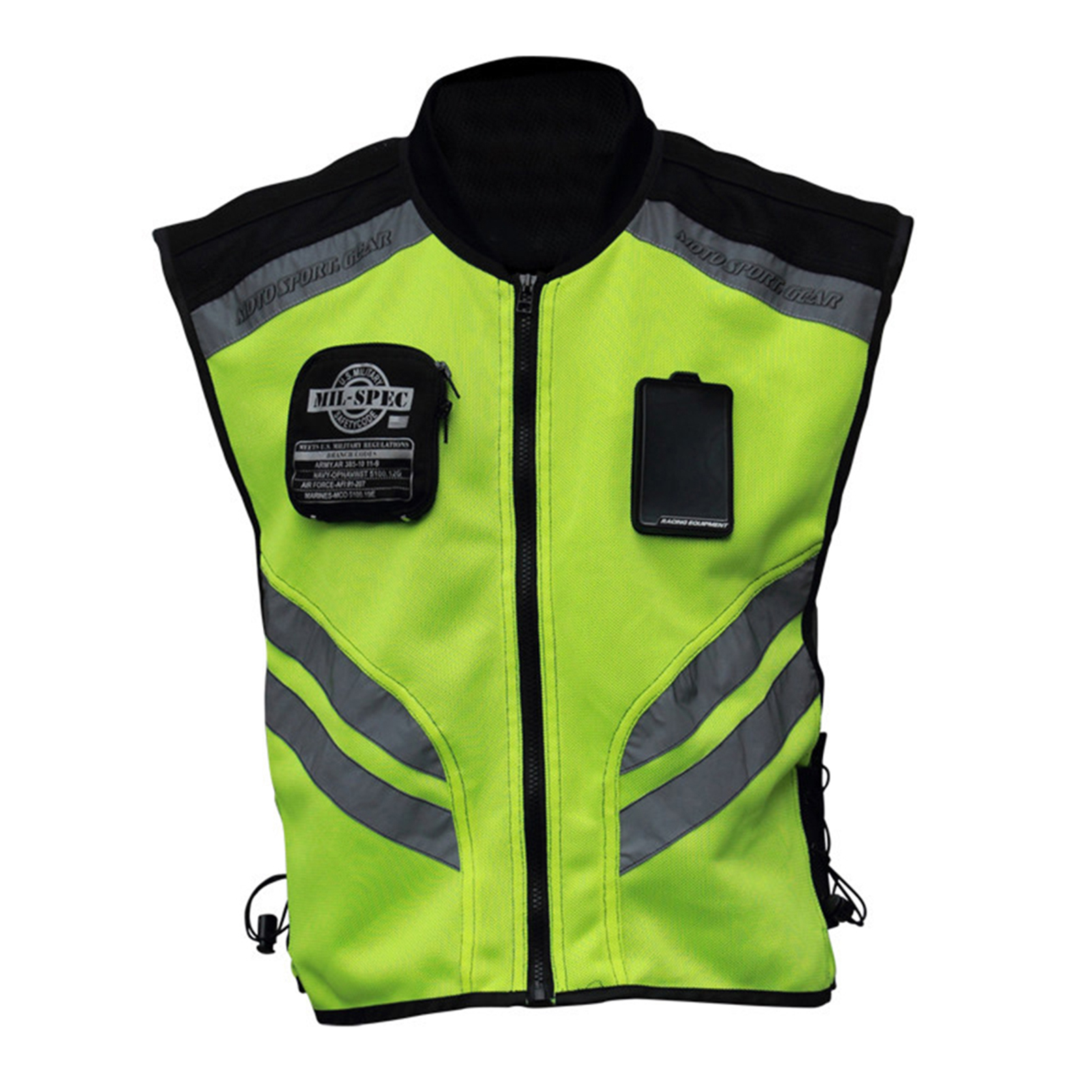 Gilet Haute Visibilité Fluo - Sécurité Moto, Vélo, Auto - Bandes Réfléchissantes 3M - Taille Réglable