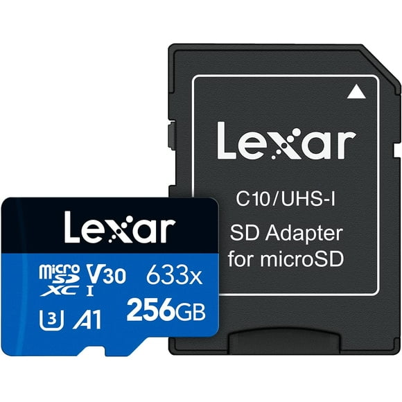 Lexar Haute Performance 633x 256GB Carte microSDXC UHS-I avec Adaptateur SD (LSDMI256BBNL633A)