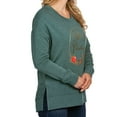 thumbnail image 2 of State of Mine Women's Holiday Themed Graphic Long Sleeve Soft Sweatshirt Top (Green, L), 2 of 3