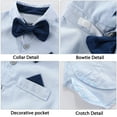 thumbnail image 4 of Hresadio Baby Boy Clothes Formal Suit Cotton Fabric Short Sleeves Shirt Pants Bowtie 3pcs Set, 4 of 6