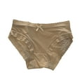 thumbnail image 2 of Sunvit-Panties Juniors Brown M Size Bikini Panties - Nylon Spandex Soft Stretch, Lace Trim & Bow Detail, Everyday Gentle-on-Skin Comfort, 2 of 3
