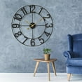 thumbnail image 2 of Sorbus Large Metal Numerical Wall Clock for Living Room Decor (Black, 24" Diameter), 2 of 7