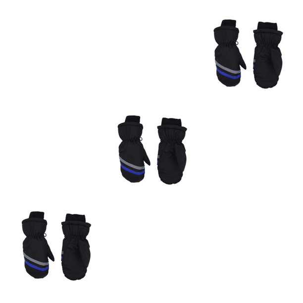 Bearachild 3 pares de manoplas para niños, suministros portátiles cálidos impermeables para invierno, patrón geométrico cómodo, actividades Type1 NO1