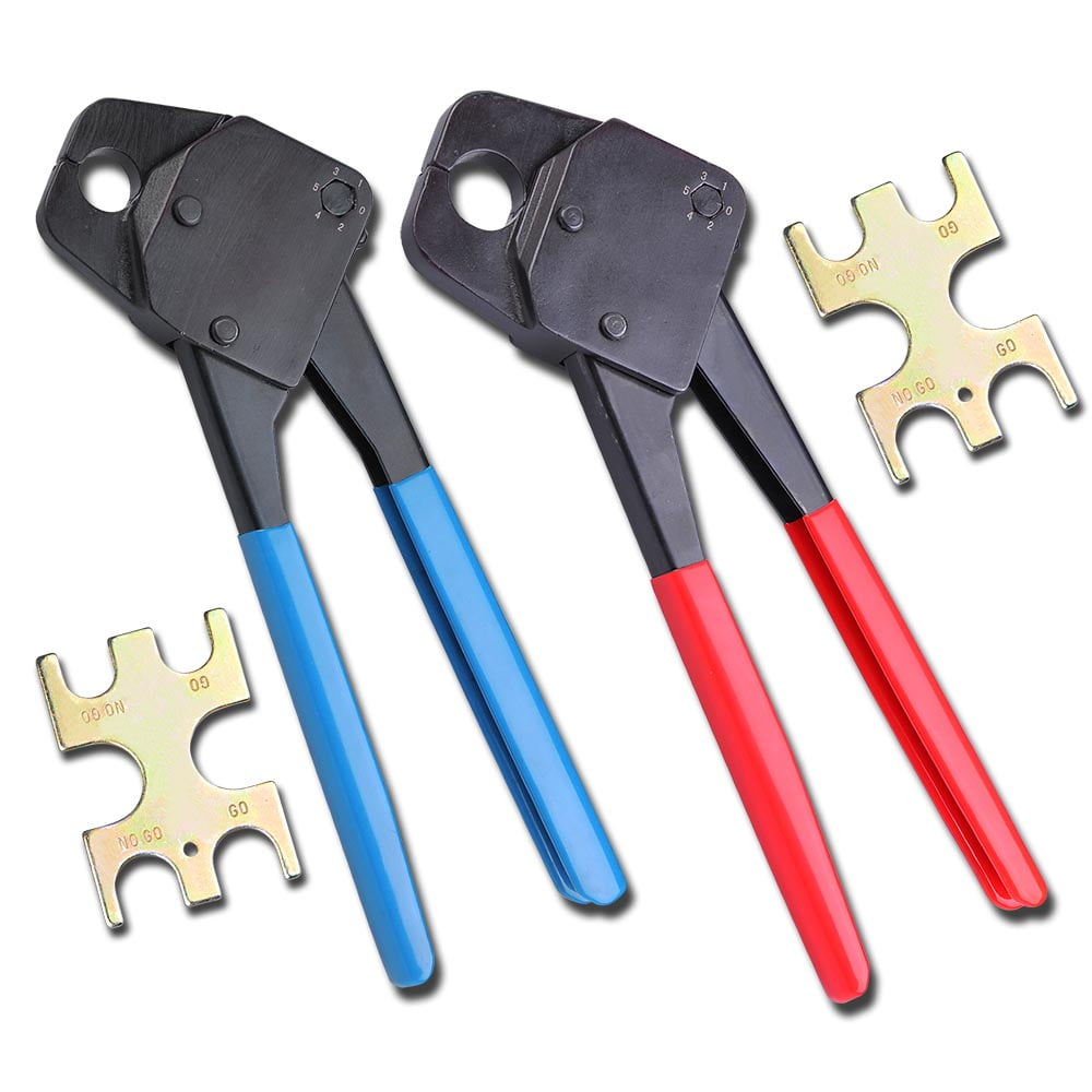 2 Pex Crimper 1/2" and 3/4" Plumbing Crimping with Go/no Go Set Angle
