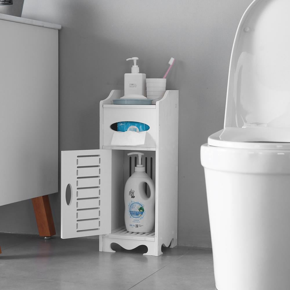 UBesGoo Small Bathroom Storage Floor with Doors and Shelves