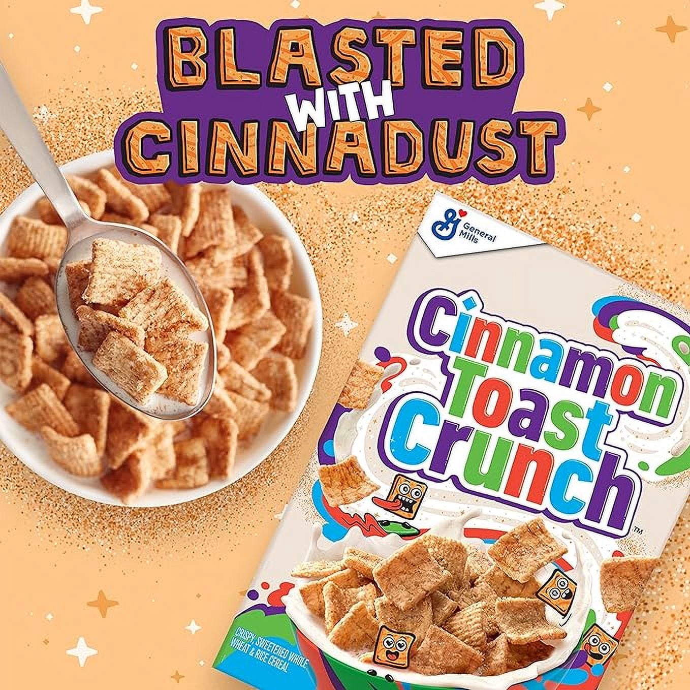 Cinnamon Toast Crunch Breakfast Cereal, Crispy Cinnamon Cereal, Value Bag, 32 oz (Pack of 2).