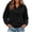 #Black 1, variant on Vynhevius Women Mock Neck Sweatshirt Half Zip Long Sleeve Loose Casual Pullover Top With Pocket