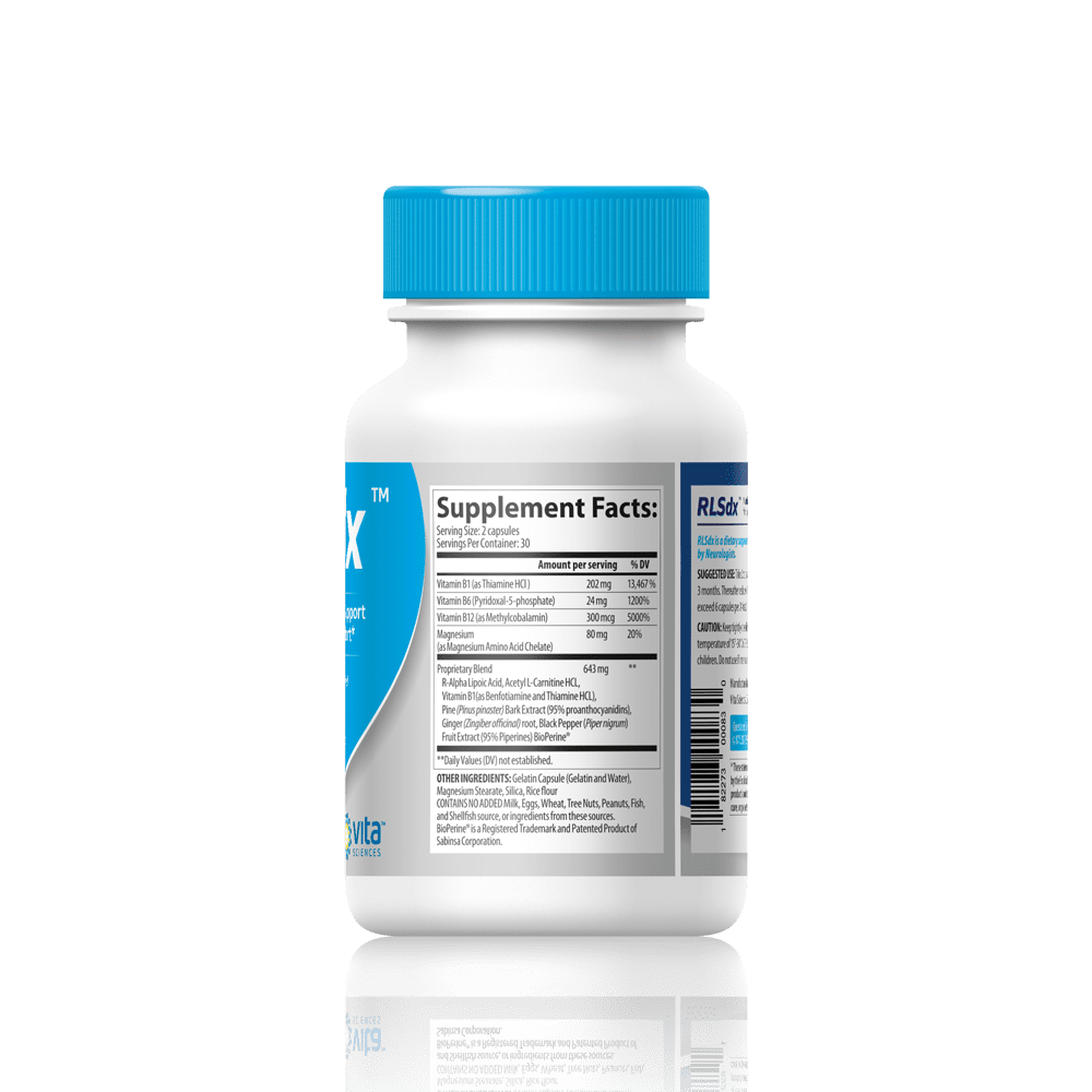 RLSdx Advanced Restless Legs & Muscle Cramps Pain Relief Supplement