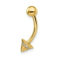thumbnail image 4 of Primal Gold 14 Karat Yellow Gold Cubic Zirconia Belly Ring, 4 of 4