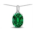 thumbnail image 2 of Star K� Expressions Large 12x10mm Oval Simulated Emerald Pendant Necklace, 2 of 9