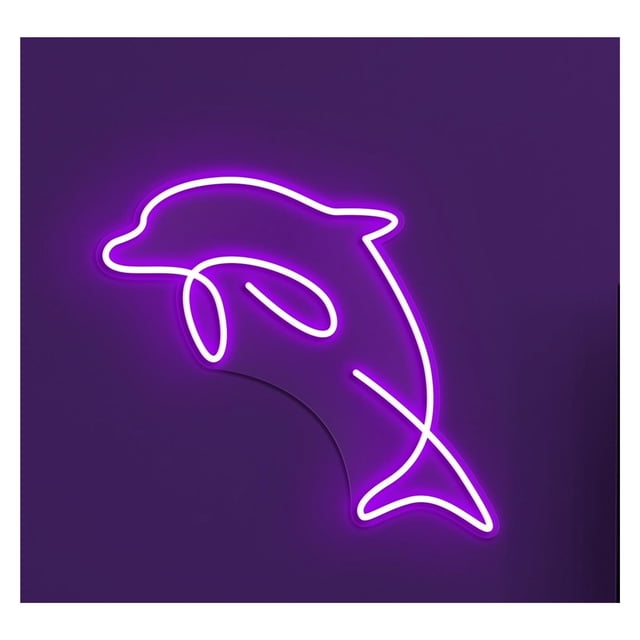 Letrero De Neón LED Delfín Para Pared, Ideal Para Niños, Habitaciones Con Animales Marinos, Acuarios, Decoración Para Casas Playa, 42cm