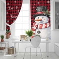 thumbnail image 5 of Fsddascl Red Plaid Snowman Christmas Blackout Curtains for Bedroom/Living Room, Thermal Insulated Kitchen Curtains, Winter Snowflake Xmas Gifts Grommet Darkening Window Treatment Drapes 27.5"x39"x2, 5 of 6