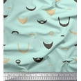 thumbnail image 1 of Soimoi Green Rayon Fabric Mustache Face Printed Craft Fabric by The Yard 58 Inch Wide, 1 of 3