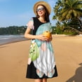 thumbnail image 4 of Naloa Summer Gnome,Cute Gnome Print Womens Summer A-Line Dress with Pockets,Short Sleeve Dresses,Flowy Beach Swing Dress for Vacation Travel, 4 of 6