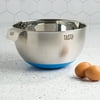 Tasty Stainless Steel Mixing Bowl with Non-Slip Base Blue, 5 Quarts