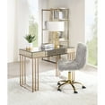 thumbnail image 3 of OF00121 - Office Chair, Gray Faux Fur & Gold Finish - Arundell, 3 of 5