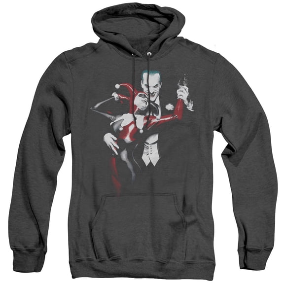 Batman Harley And Joker Adult Heather Hoodie Sweatshirt Black