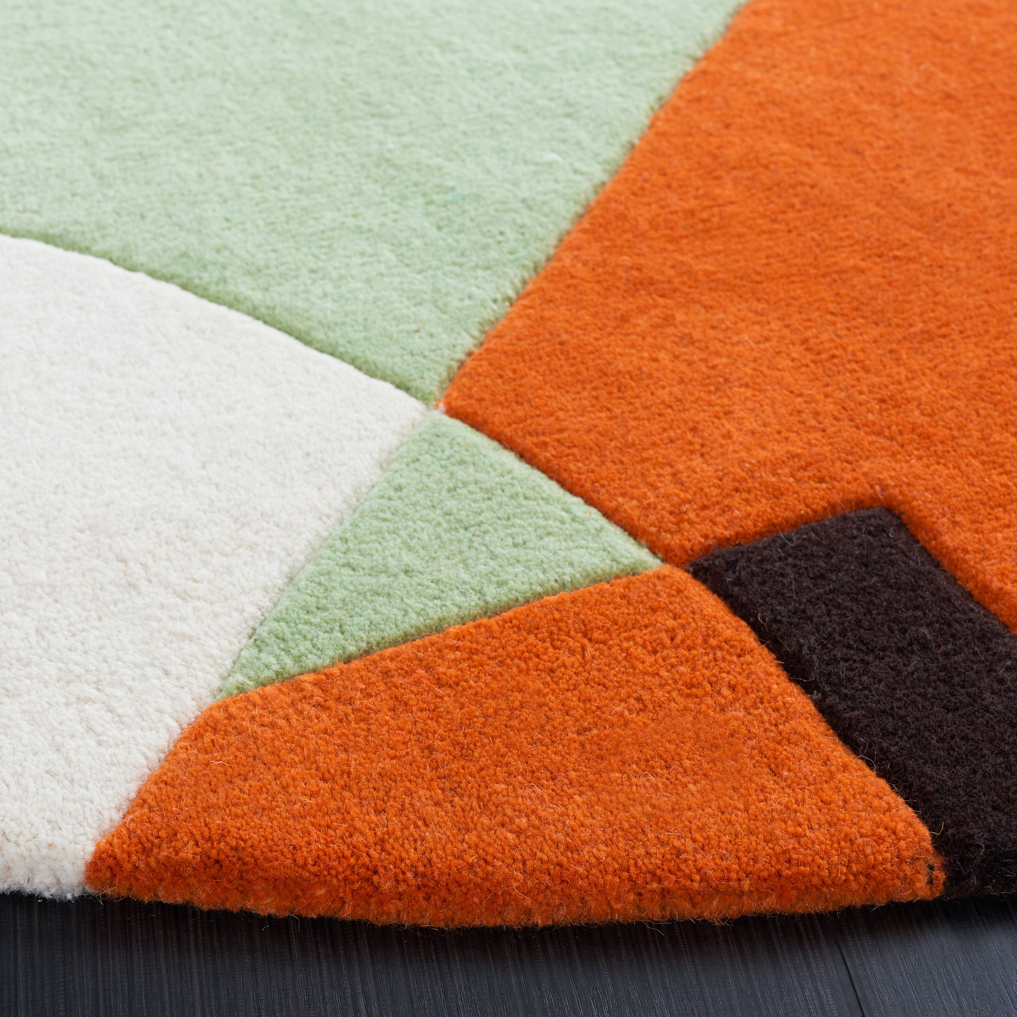 SAFAVIEH Rodeo Drive Kenneth Abstract Area Rug, Green/Brown, 6' x 6' Round