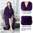 thumbnail image 5 of AMITOFO Fleece Robe for Women Soft Warm Long Plush Bathrobe Slim Elastic Waist Sleepwear Housecoats, 5 of 7