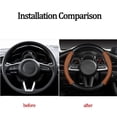 thumbnail image 4 of Car Steering Wheel Cover Wheel Cover Protector, Anti-Slip Breathable Full Surround Four Season Universal Car Accessory For Mazda All Models -Perforated Brown, 4 of 6