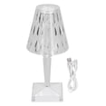 thumbnail image 4 of Lámpara de mesa LED de cristal con carga USB, prisma transparente, regulable, para decoración de habitaciones, color blanco cálido, 4 of 14