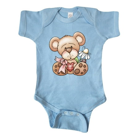 

Inktastic Teddy Bear Ladybug Daisy Flower Gift Baby Girl Bodysuit